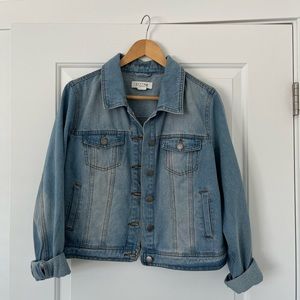 Cropped Denim Jacket- Medium Wash